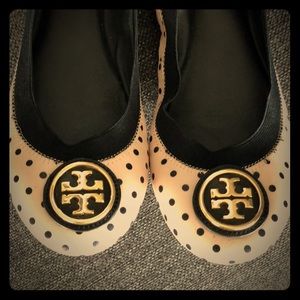 Super cute pink polka dot Tory Burch Flats, 8M!